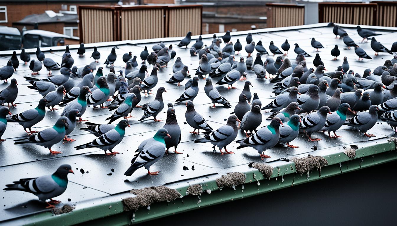 pigeon droppings health risks- shiny spinning things on buildings