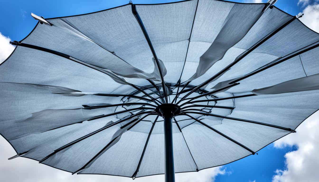 cantilever umbrella in wind